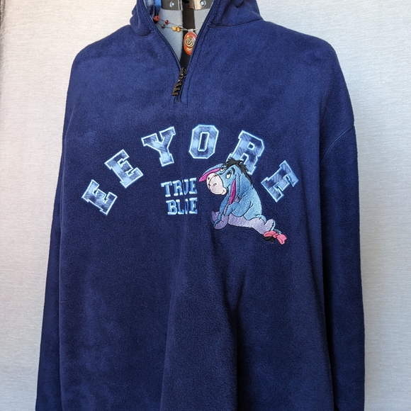 Disney Tops - Disney Vintage Women's 26/28 Eeyore True Blue Fleece Pullover New With Tags.